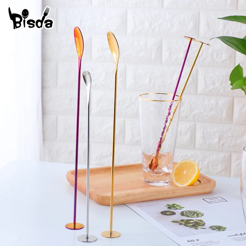 Mixing Cocktail Bar Spoon Swizzle Stick Coffee Cocktail Mojito Wine Spoons Bar Ware Bartender Tools Juice Blending Accessories
