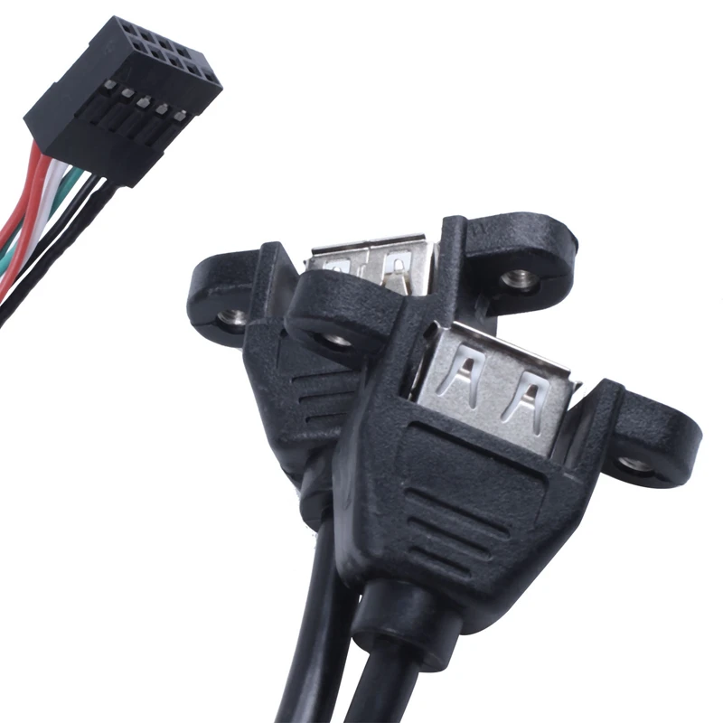 9 Pin To Dual USB 2,0 type A Female Header Кабель-адаптер материнская плата
