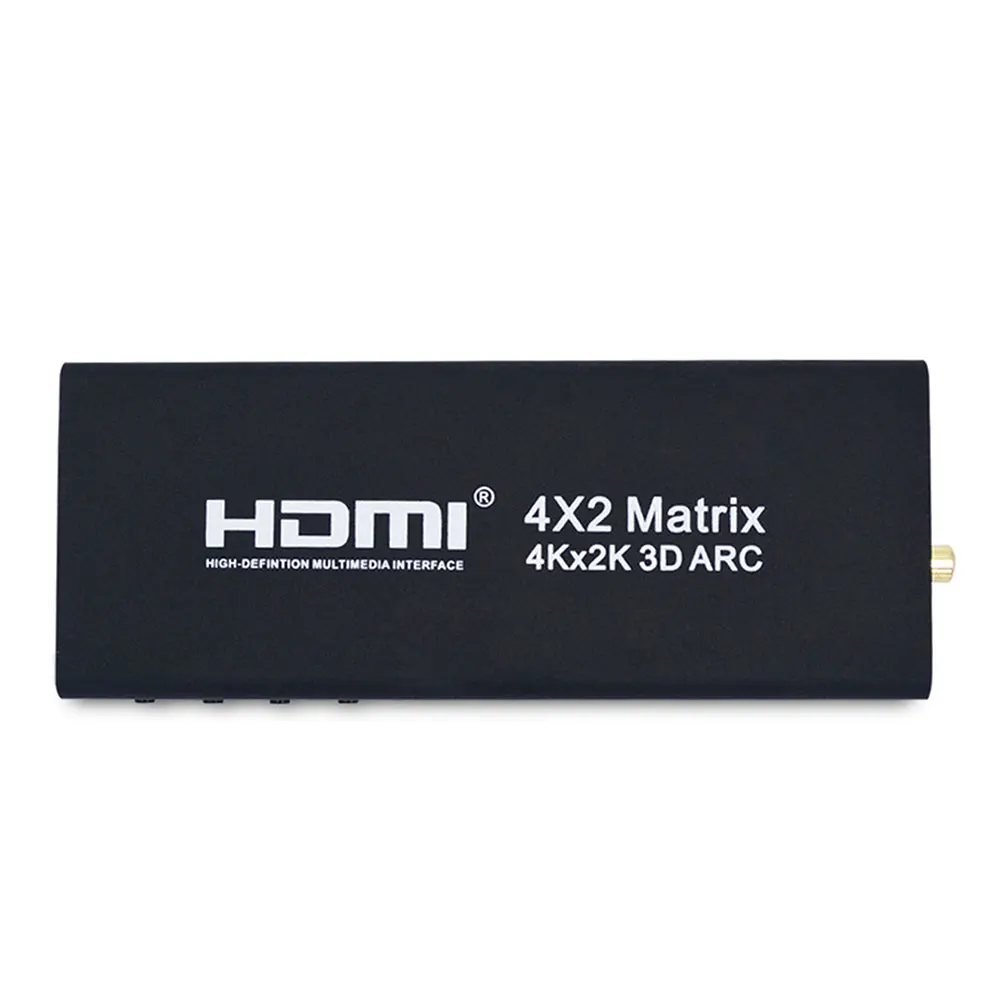 4K HDMI матрица 4X2 с аудио выход HDMI Сплиттер 4 в 2 Выход HDMI 1,4 в 4 к X 2 к/30 Гц с пультом дистанционного управления и адаптером питания