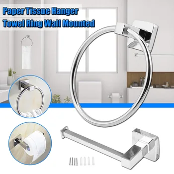 

Stainless Steel Kitchen Toilet Paper Holder Towel Ring Tissue Towel Holder Hanging Towel Rack Stand Household Bathroom Decor