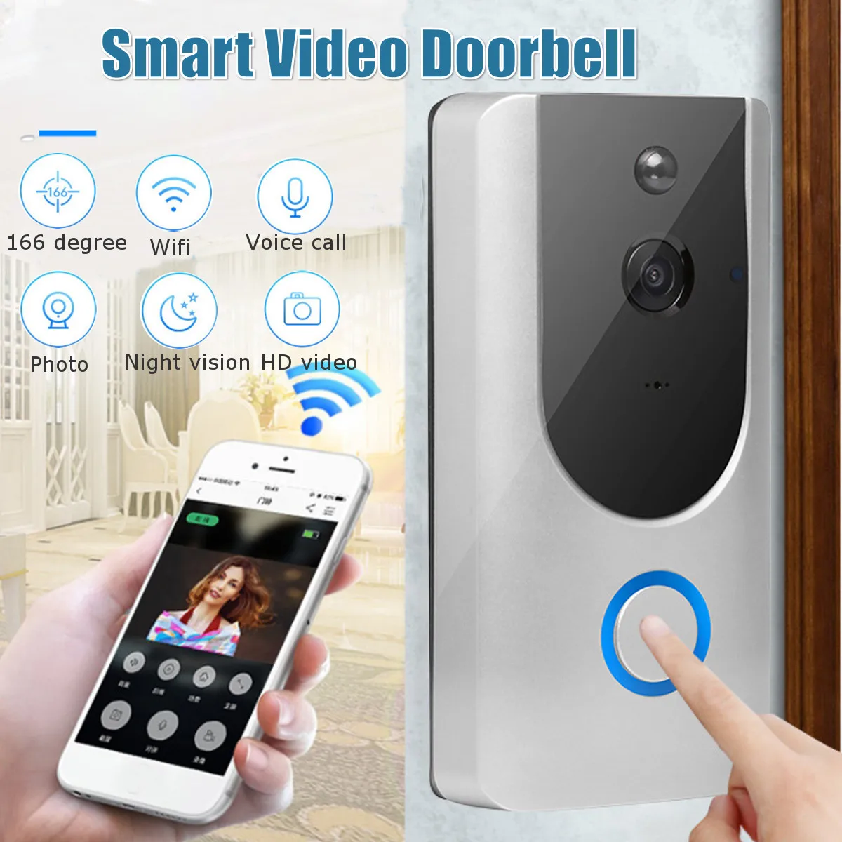 

Smart IP Video Intercom WI-FI Video Door Phone Door Bell WIFI Doorbell Camera For Apartments IR Alarm Wireless Security Camera