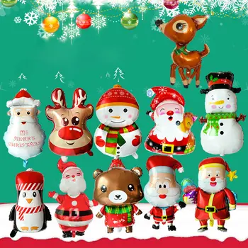 Рождественские воздушные шары оптовая продажа рождественские алюминиевые воздушные шары Санта-Клаус рождественские лося Снеговик