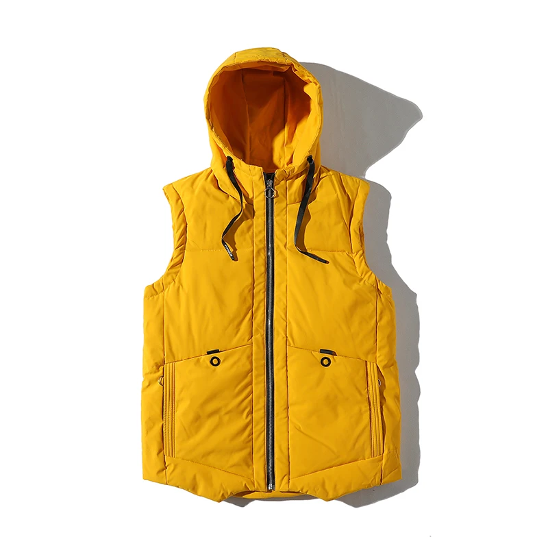 2019 Men Winter Hooded Vest Coat Mens Hip Hop Sleeveless Jackets And Coats Men Casual Waistcoat ABZ566