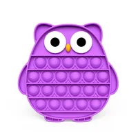 ZeRui Colorful Owl Animal Push Bubble Fidget Sensory Toys Press it with Sound of Popping Bubbles Silicone Stress Reliever Creative Gifts for Kids Adult Colorful Owl 
