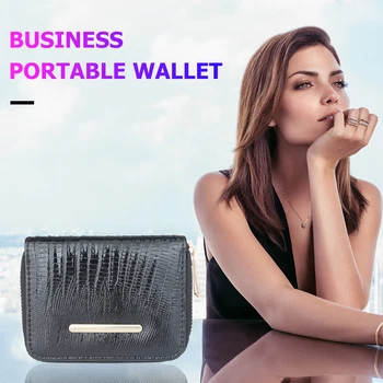 

Fashion Small Purse Women Men PU Leather Soft Square Short Wallet Unisex Solid Zipper Multi-function Money Card Bags