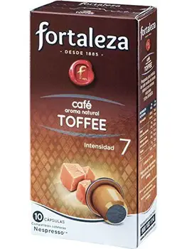 

Café FORTALEZA - Cápsulas de café con Aroma Toffee Compatibles con Nespresso - Pack 5 x 10 - Total 50 Cápsulas