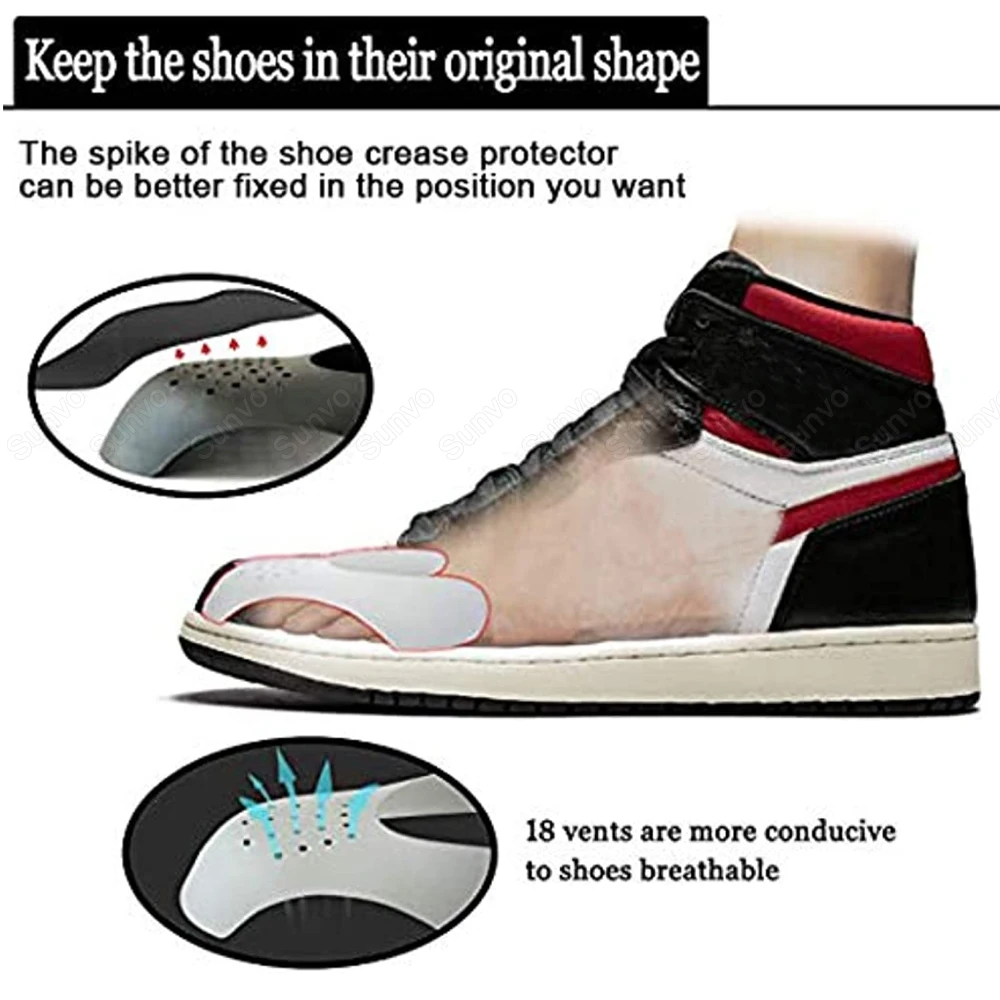 SENDILI Anti Crease Shield 6 Pairs Prevent Shoes Crease Indentation & Anti-Wrinkle Shoes Creases White & Black & Yellow 