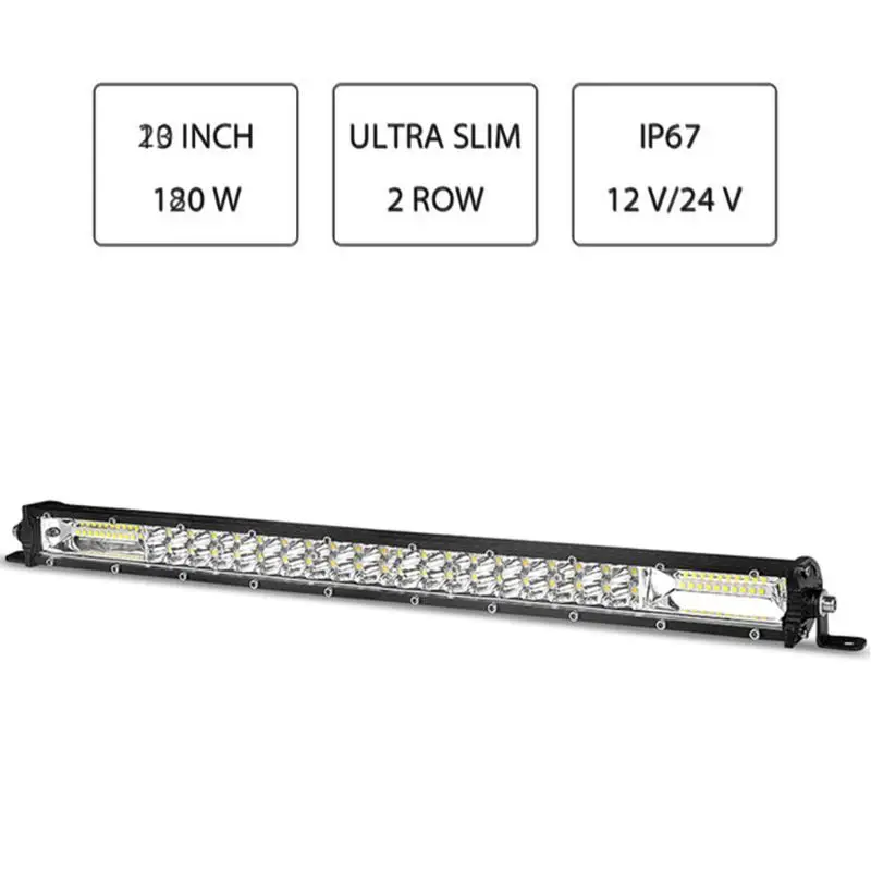 

LED Work Light 7"13"20" 60W 120W 180W Dual Row Ultra Slim LED Light Bar For ATV