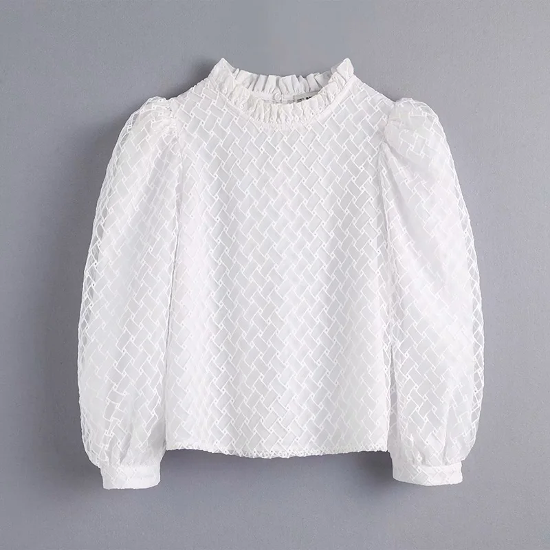 

Fashion White Shirt Spring Autumn Women Lady Long Sleeve Dress Casual Lace O-Neck WomenTops Short Loose Shirt Party Clothes