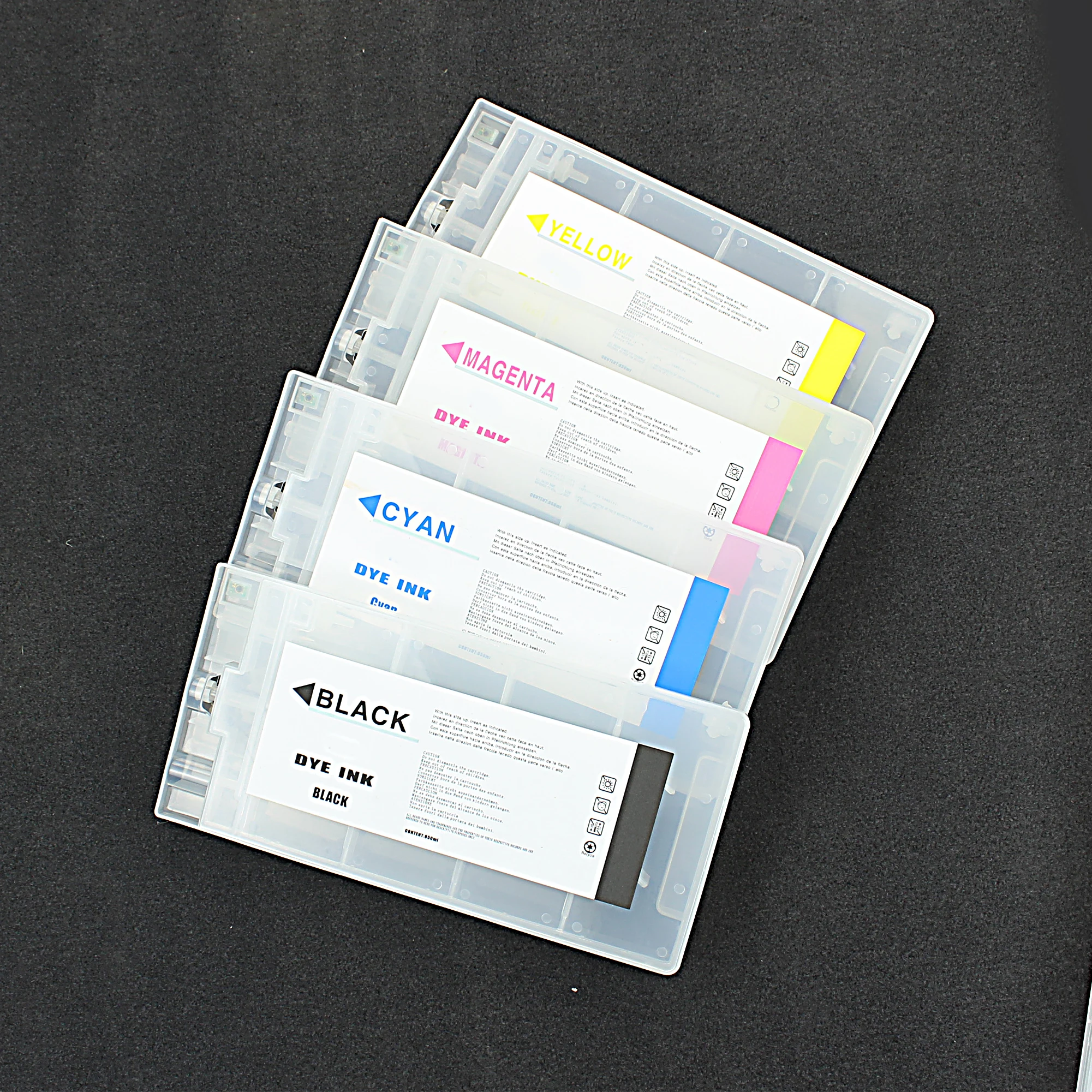 850ml/color Refillable cartridges for Noritsu D701 D703 D1005 ink cartridges with chips C M Y K
