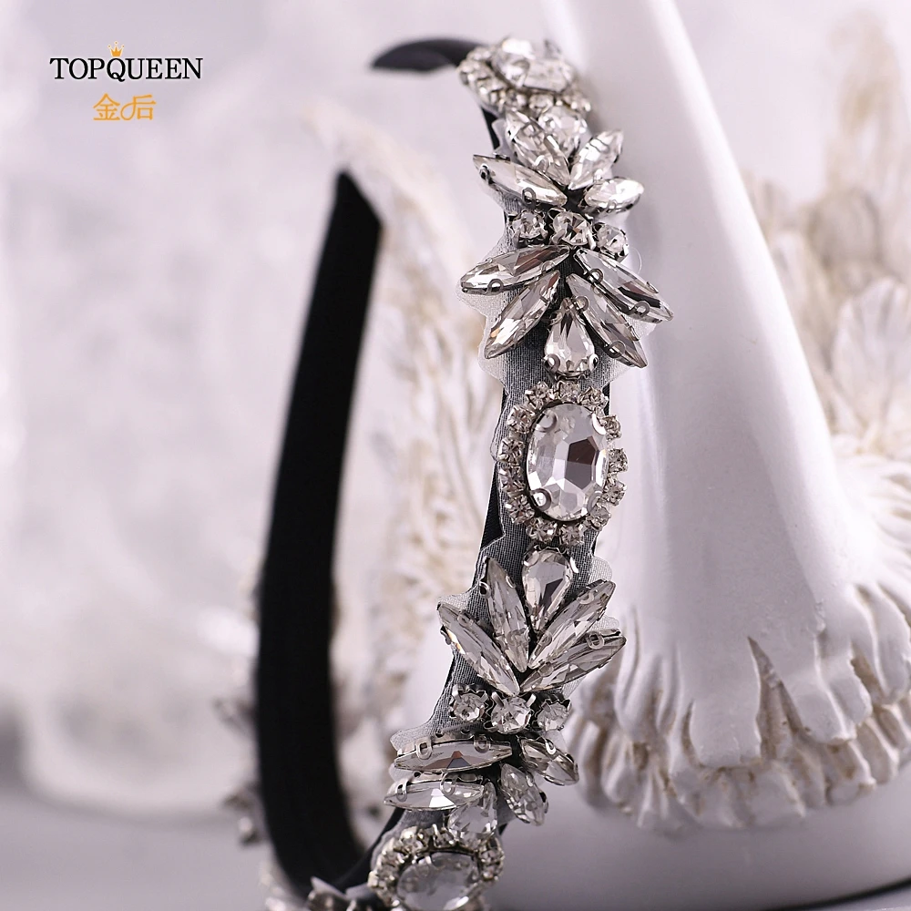 TOPQUEEN S292-FG wedding rhinestone hair accessories bridal tiara headpieces silver rhinestone headband Baroque hair band