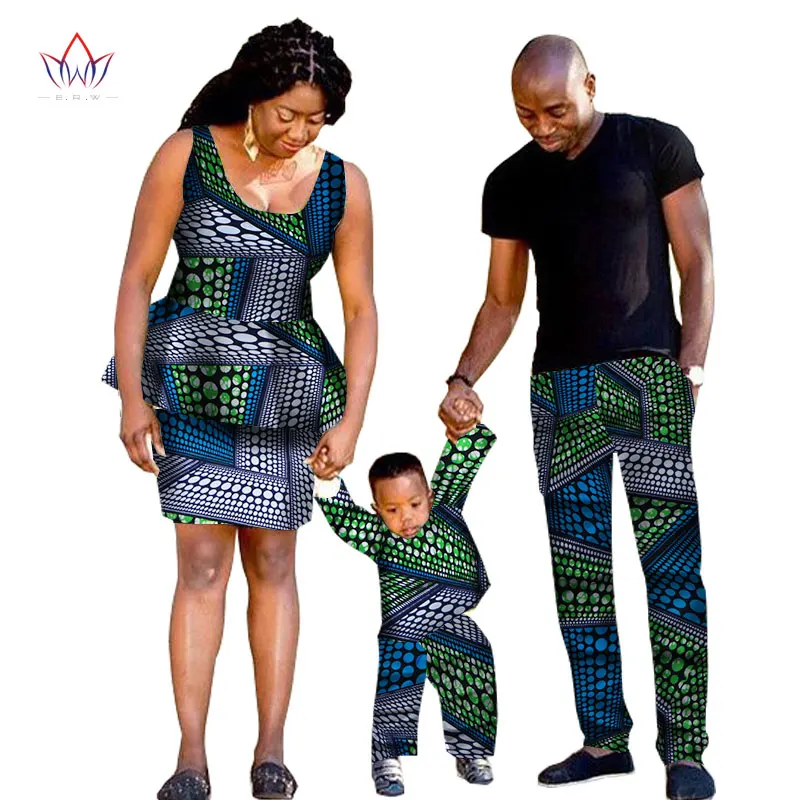 Традиционная одежда в африканском стиле; модные Семейные комплекты; брендовые хлопковые комплекты для папы, мамы и сына; 5 шт.; BRWYQ33 - Цвет: 9