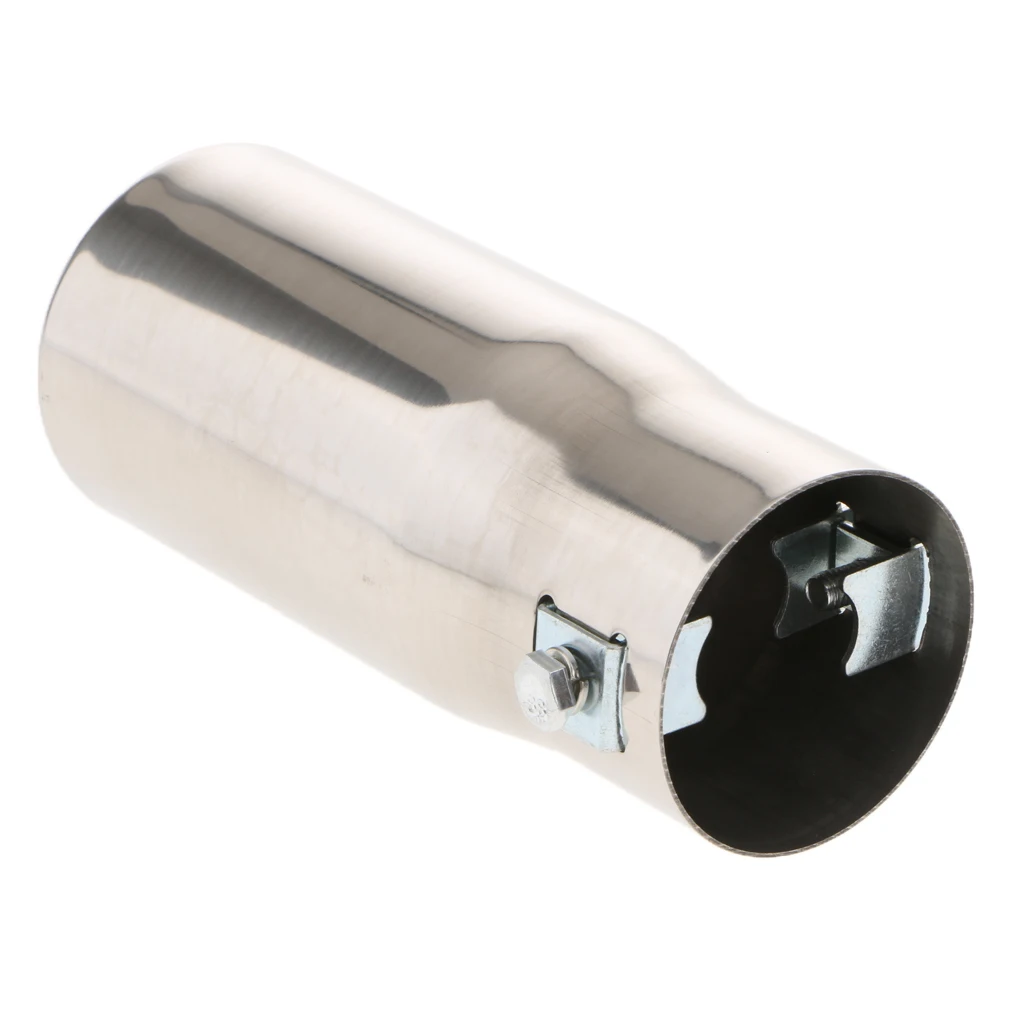 Stainless Steel Exhaust Tip Carbon Fiber Silver Exhaust Tailpipe Tip 30