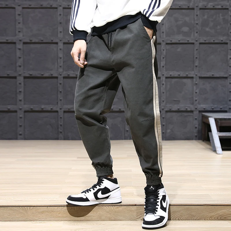 

Fashion Streetwear Men Jeans Loose Fit Stripe Designer Harem Trousers Casual Cargo Pants Hombre Hip Hop Joggers Pants Men