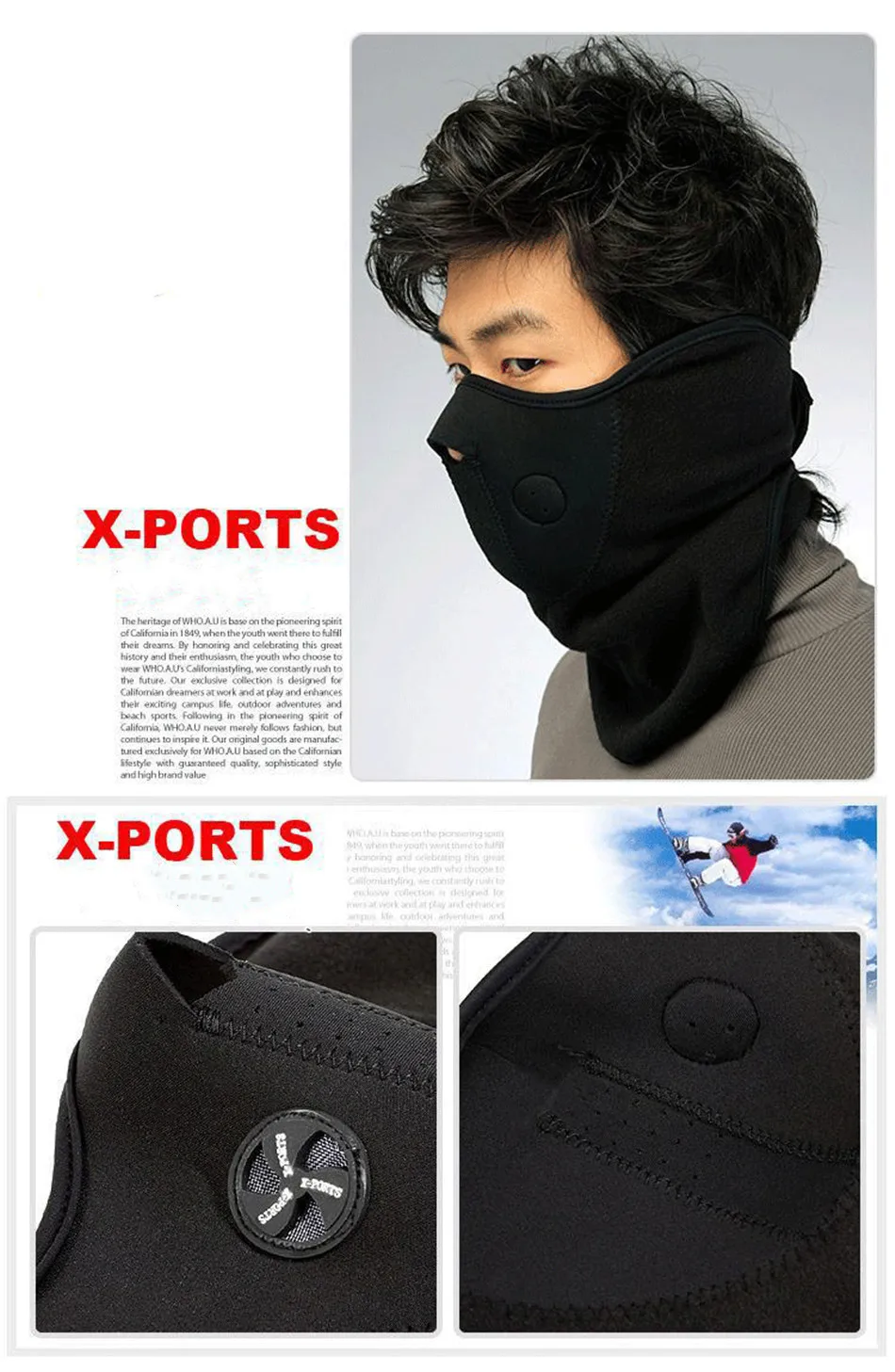 Balaclava Motorcycle Half Face Mask Cover Fleece Unisex Ski Cycling Winter Warm Neck Face Mask Outdoor Sport Scarf windproof cap