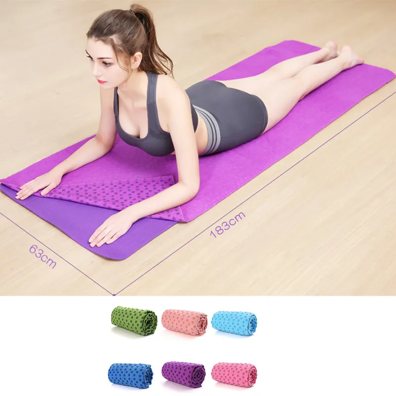 Yoga Mats Yoga Towel 183x61cm Yoga Blankets Non Slip Yoga Mat Cover Towel Foldable Fitness Exercise Pilates Workout