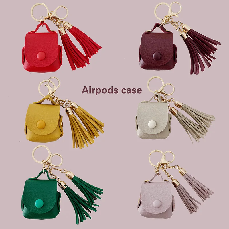 Чехол для наушников для Airpods, кожаный чехол, роскошные кисточки, чехол для Apple AirPods1, 2, чехол, Air pods, наушники, аксессуары, сумка для наушников
