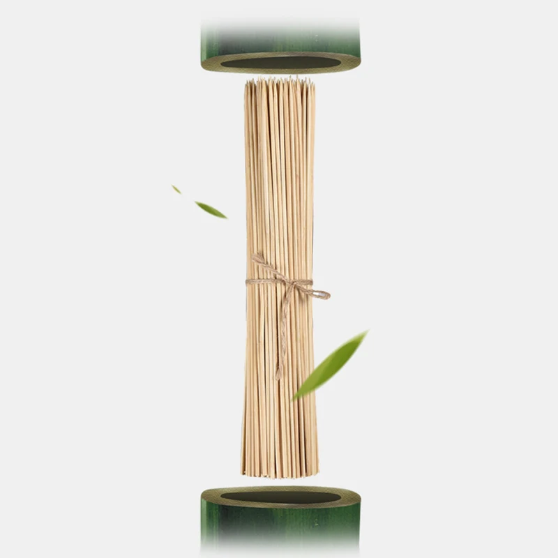 Sturdy Bamboo Skewer Sticks BBQ Fruit Shish Kebab Natural Wood 25cm Sticks Barbecue Stick barbecue skewers bbq grilling accessories