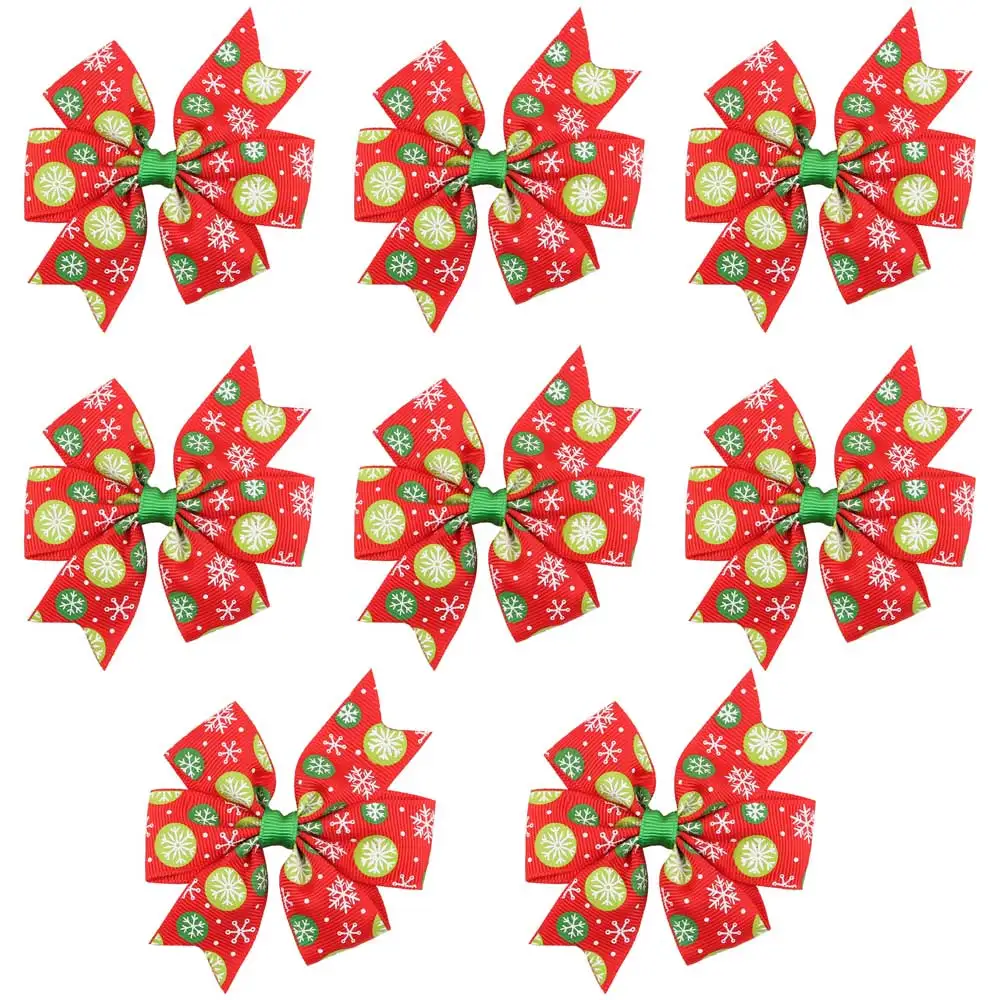 04-8 PCS 8 шт. детская Рождественская заколка для волос шпилька-бант красочные аксессуары для волос HATWO1025 - Цвет: 04-8 PCS