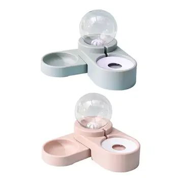 

Automatic Cat Feeder and Water Dispenser in Set with Slicker Brush Gift