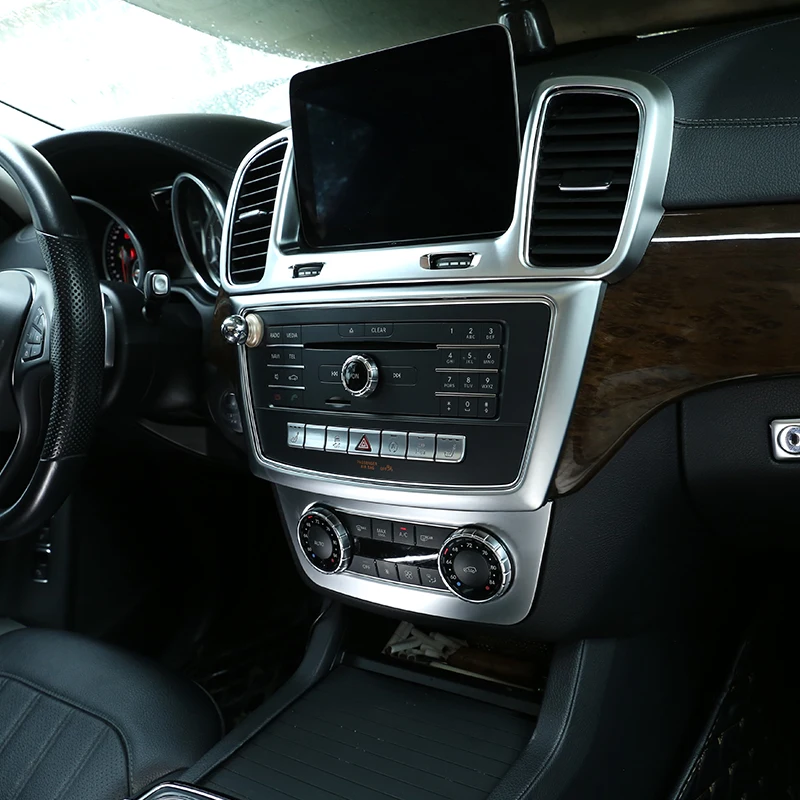 Для Mercedes Benz GL GLE GLS ML Class автомобильные аксессуары 1 шт. ABS Хромированная центральная консоль рамка отделка