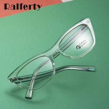 

Ralferty TR90 Female Glasses Transparent Clear Cat Eye Glasses Eyeglass Frame For Women CP Pin Insert No Diopter Myopia F93349