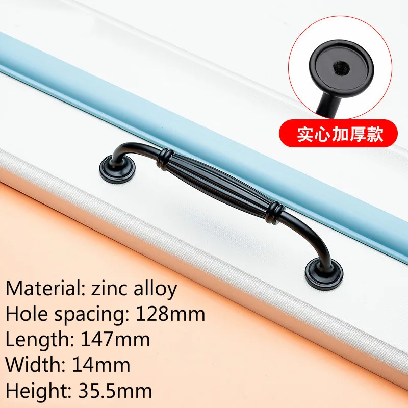 E3 style CC128mm Черный американский цинковый сплав ручка шкаф Современная дверная ручка минималистичный домашний ящик шкаф для обуви - Цвет: E3 style CC128mm