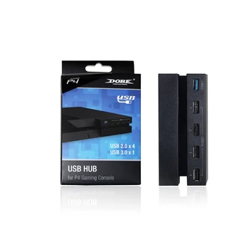 

High Speed 5 Ports USB HUB Extender Adapter +8x Extra High Caps +2x LED Stickers For Playstation 4 PS4 Console