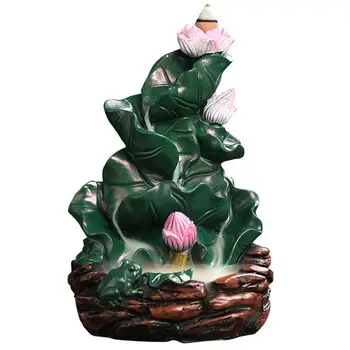 

1Pc Resin Backflow Incense Burner Lotus Pond Incense Holder Lotus Pond Censer