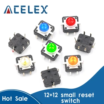 

5PCS 1 set 12X12X7.3 Tactile Push Button Switch Momentary Tact LED 5 Color 12X12X7.3mm 12*12*7.3mm DC12V 50mA