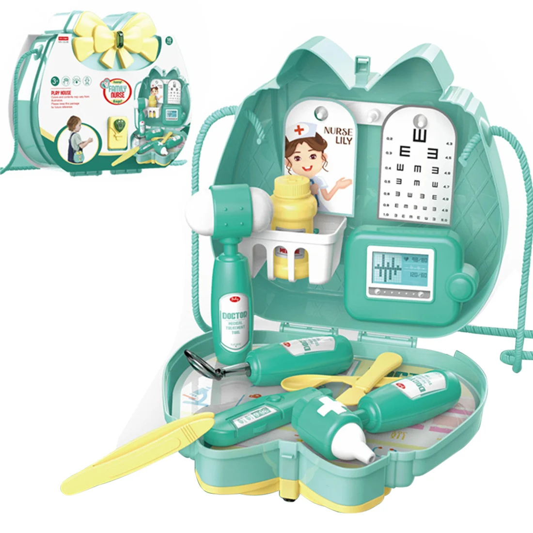 

16Pcs Children Pretend Play Medical Doctor Toy With Shoulder Bag