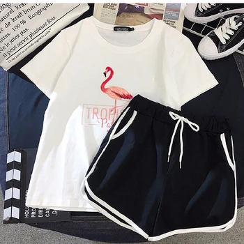 

2020 Summer Fashion Pajama Sets For Women Female Sports Clothes Cotton Loose Comfortable Pyjamas For Girl Casual Sleepwear