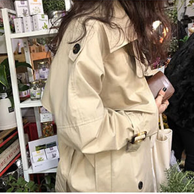 BGTEEVER Vintage Oversized Double Breasted Trench Coats Women Sashes Long Loose Female Windbreaker Overcoats Autumn Winter