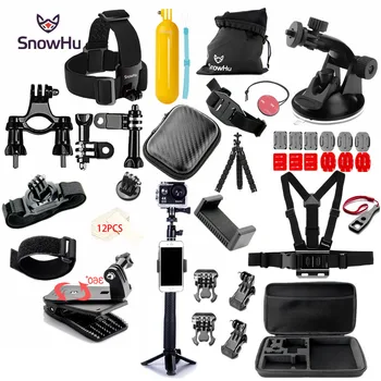 

SnowHu for GoPro Accessories Set for GoPro Hero 9 8 7 6 5 4 Black Mount for Xiaomi Yi 4k Mijia Case for Sjcam Action Camera GS75