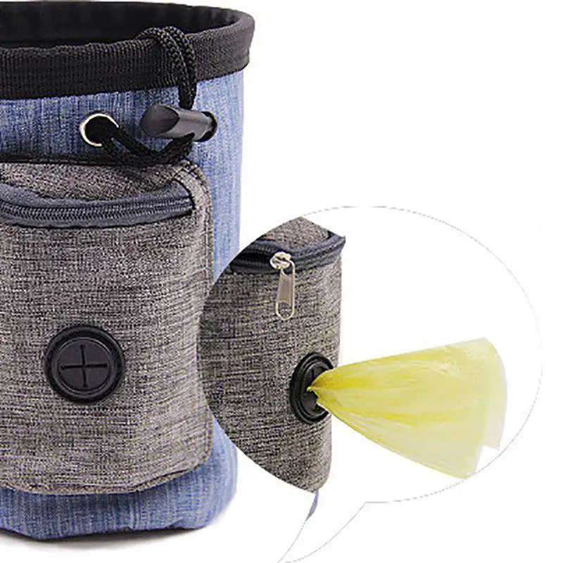 Bolsa de tratamiento para perros y mascotas bolsas de tratamiento para perros portátil desmontable bolsa de bolsillo de alimentación para mascota perrito snack para cachorros bolsa de cintura de recompensa