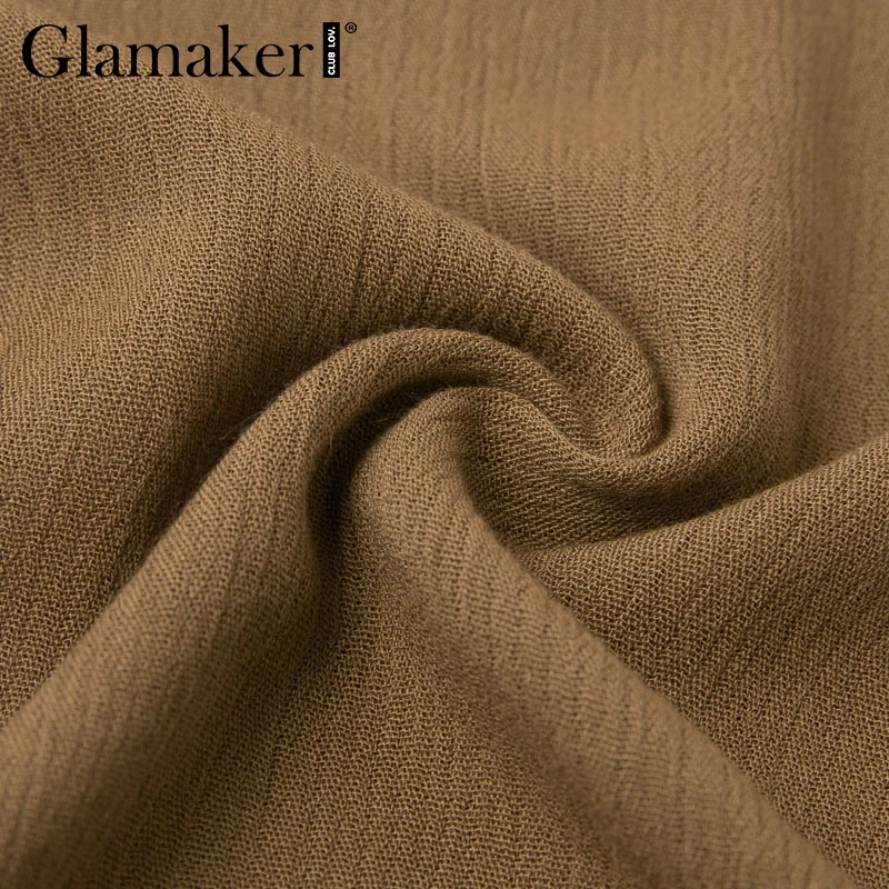 Женский комбинезон Glamaker длинный с высокой талией и треугольным вырезом на