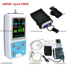 Abpm + spo2 sinais vitais monitor paciente spo2, nibp, taxa de pulso, 24hrs ambulatório nibp pm50