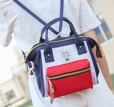 Женская сумка стиль рюкзак со смайликом в студенческом стиле на одно плечо сумка через плечо ручная школьная сумка контраст Цвет рюкзак