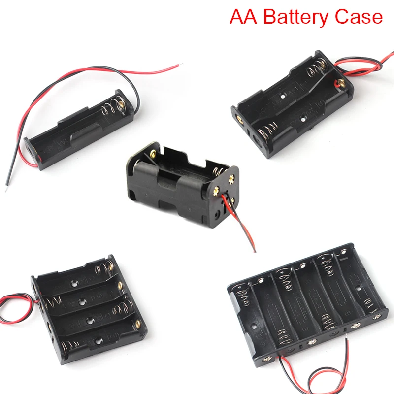 Battery Case with Lead Wire 1 AA Battery Storage Box