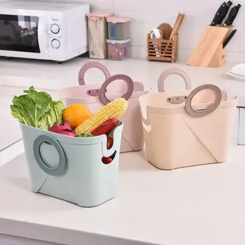 

Foldable Plastic Bathroom Storage Basket Fruit Toy Laundry Basket Shower Caddy Hanging Organizer Home Kitchen Shopping Bag