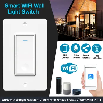 

100-240V Smart WIFI Wall Light Switch ABS Panel Touch Switch Compatible For Google Alexa Home Smart Wall Switch Timer Function