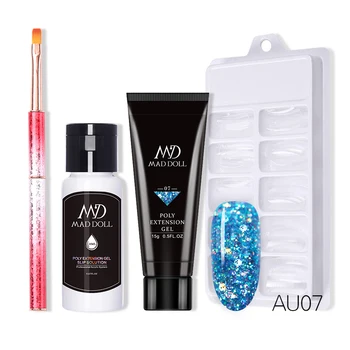 

15G Poly Gel Kits MAD DOLL Brush and Nial Tips Nail Gel Hard Gel With UV LED Lamp Qiuck Builder Gel For Manicure Finger Exte