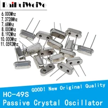Résonateur à cristal de Quartz HC 49S, oscillateur passif HC 49S 6.000Mhz 7.3728Mhz 7.68Mhz 8.000Mhz 10.000Mhz 11.0592Mhz 10 pièces/lot