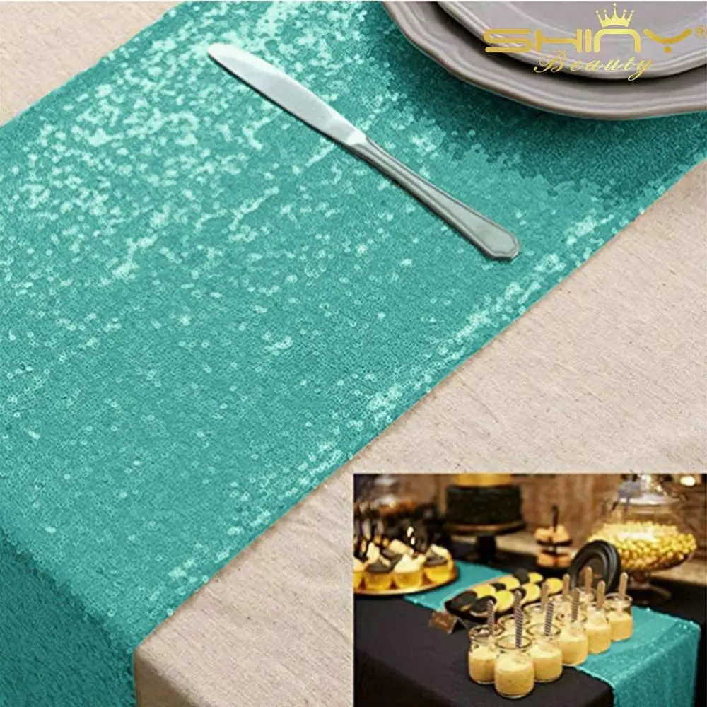 Matte Green-5 pack Оранжевый Настольная дорожка для девочки платье с блестками Настольная дорожка s для свадьбы 12x48 дюймов упаковка из 5 вечерние место столовая домашний Decoration-M1210 - Цвет: Matte Green-5 pack