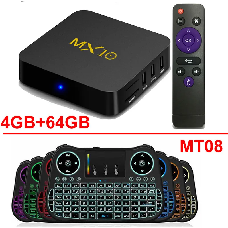 4GB 64GB add MT08 MX10 Смарт ТВ приставка Android 9,0 Rockchip RK3328 DDR4 4 ГБ ОЗУ 64 Гб ПЗУ IP ТВ смарт-приставка 4K USB 3,0 HDR H.265 медиаплеер коробка - Цвет: 4GB 64GB add MT08
