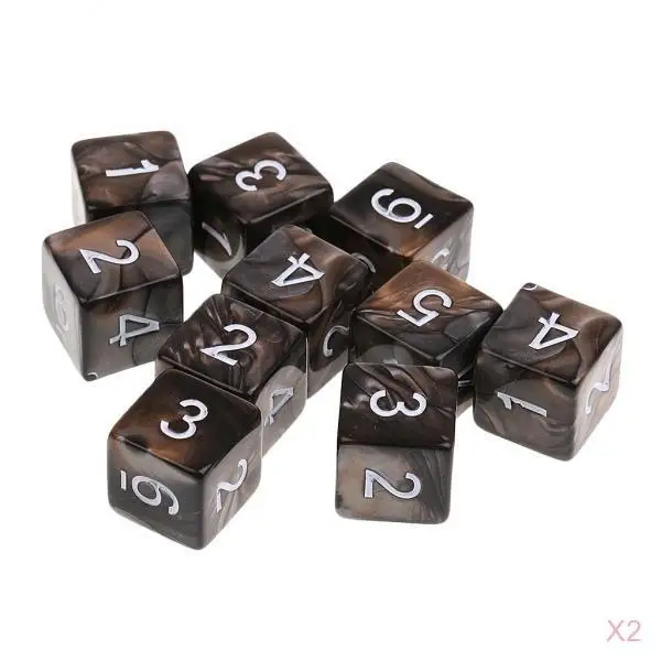 20pcs D6 16mm Acrylic Translucent Dice Dice - Accessories For Party Games, Table Games, Magic MTG