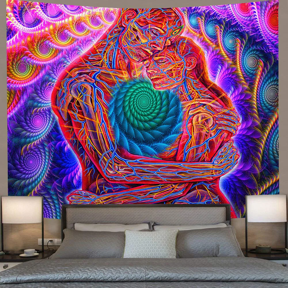 80“x60 Simsant Hip Graffiti Design Tapestry Creative Abstract Theme Tapestry Wall Hanging Hippie Tapestry 80x60 Inches Personality Blanket Living Room Bedroom College Dorm Wall Decor SIHX835 