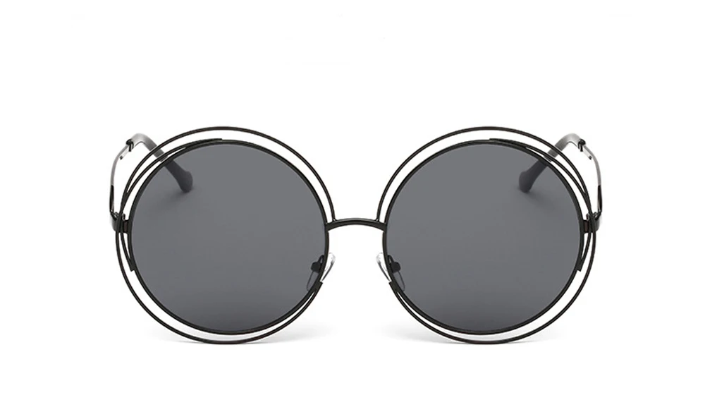 Women's Metal Frame Oversized Mirror Sunglasses Product Display