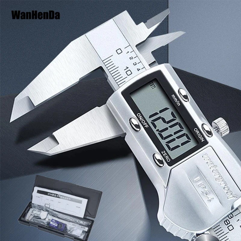 Metal stainless steel IP54 waterproof caliper digital display electronic vernier caliper measurement tool high precision caliper