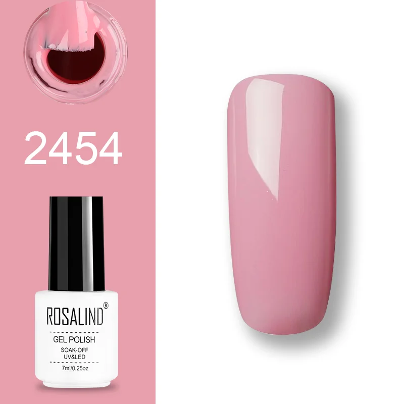 ROSALIND набор гель-лаков UV Vernis полуперманентный праймер верхнее покрытие 7 мл полигель-лак для маникюра - Цвет: GN52-ROSALIND